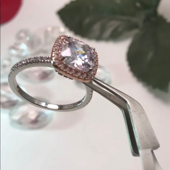 925 sterling silver Two tone rose gold ring - Picture 2 of 2